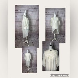 rue 21 semi sheer size small women’s 3/4 length sleeve romantic kimono ivory